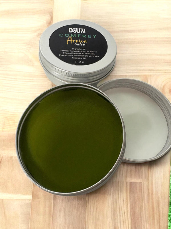 Comfrey & Arnica Salve | Herbal Infused Balm with Lavender, Peppermint & Frankincense Essential Oils