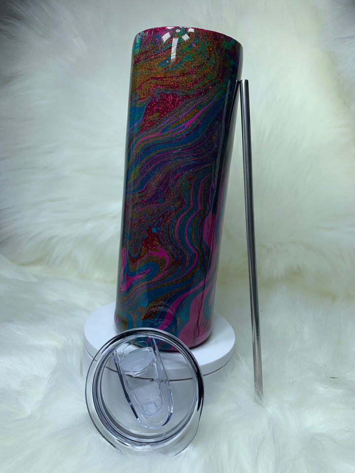 Handmade Alcohol Ink Tumbler -  Artful Thermal Bottles