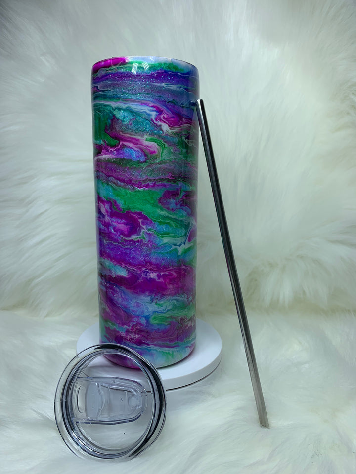 Stainless Steel Ink Tumblers - 2 Free Straw Toppers Included