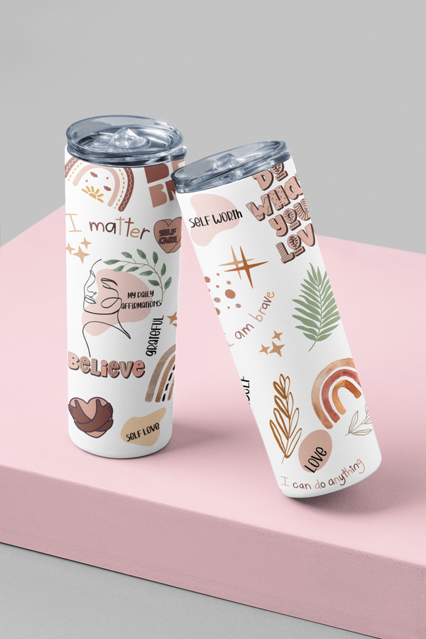 Affirmation Words on Stunning Tumblers - Inspire Every Sip